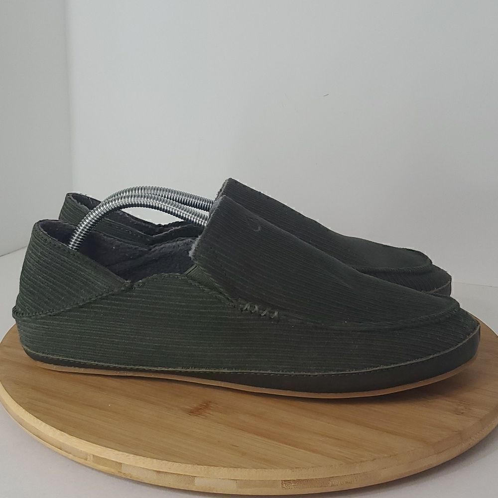 OluKai Mola ‘Ie Slipper Nori Green Corduroy Men's Size 10